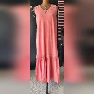 Sundry Anthropoly Pink Sleeveless Maxi Sundress Sz 1 (8/10) Girly Beach Vacation